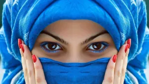 Hijab Girl Blue Aesthetic Wallpaper