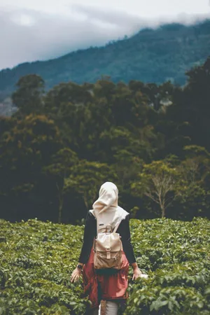 Hijab Girl With Nature Wallpaper