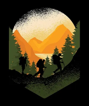Hiking Poster Art Wallpaper