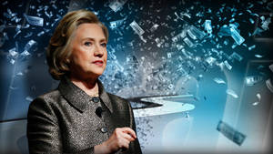 Hillary Clinton Flying Dollars Wallpaper