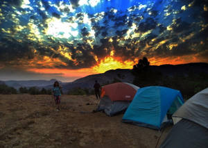 Hilltop Camping Wallpaper