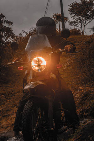 Himalayan Bike With Lights Wallpaper