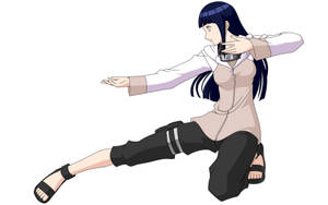 Hinata Gentle Fist Practice Wallpaper