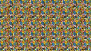 Hippie Coloured Cluster Of Flowers Wallpaper