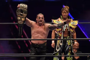 Hiroshi Tanahashi And Wrestling Legend Chris Jericho Wallpaper