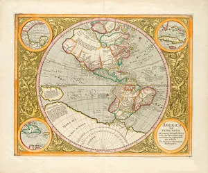Historical Circular Mapof America Wallpaper