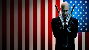 Hitman With Usa Flag Desktop Wallpaper