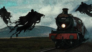 Hogwarts Express With Dementors Hogwarts Aesthetic Wallpaper