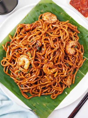 Hokkien Mee On Banana Leaf Wallpaper