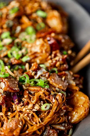 Hokkien Mee With Colorful Ingredients Wallpaper