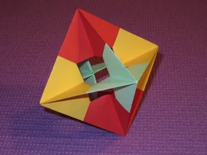 Hollow Red And Yellow Platonic Solid Wallpaper