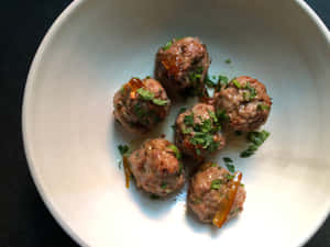 Homemade Herbed Meatballs Dish Wallpaper