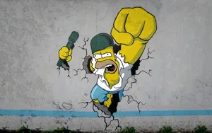 Homer From The Simpsons Graffiti Wallpaper