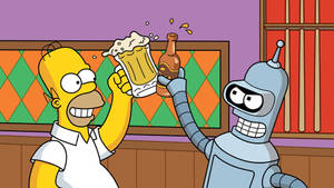 Homer Simpson And Futurama Wallpaper