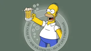 Homer Simpson Drinking Alcohol Wallpaper