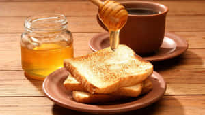 Honey Drizzled Toastand Coffee Wallpaper