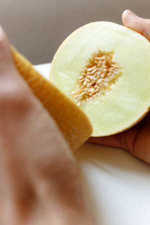 Honeydew Melon Sliced In Half Wallpaper