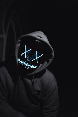 Hoodie Guy With Electronic Mask Wallpaper