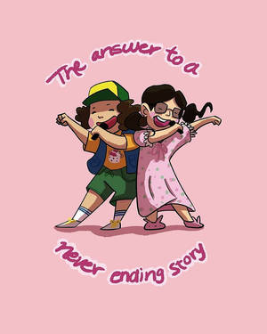 Hopper And Eleven Sharing An Adorable Moment Wallpaper