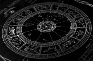 Horoscope Black & White Wheel Wallpaper