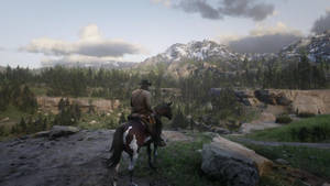 Horse Red Dead Redemption 2 On Pond Wallpaper