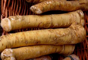 Horseradish In Brown Basket Wallpaper