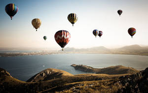 Hot Air Balloon Vintage Filter Wallpaper