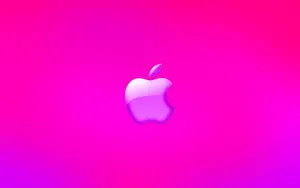 Hot Pink Gradient Apple Logo Wallpaper