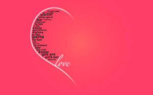 Hot Pink Love Quote Heart Wallpaper