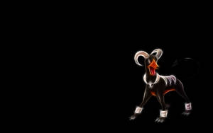 Houndoom With Black Backdrop Wallpaper