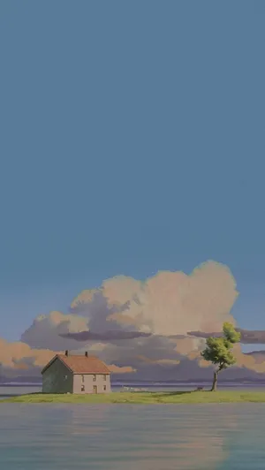 House On Island Soft Aesthetic Wallpaper