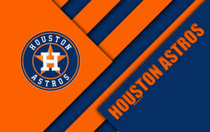 Houston Astros Orange Blue Themed Logo Wallpaper