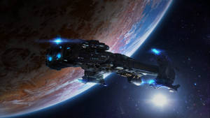 Hovering Battle Cruiser Starcraft Wallpaper