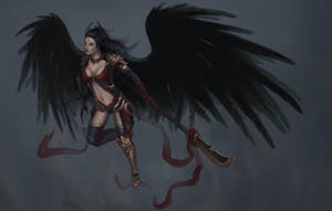 Hovering Dark Angel Wallpaper