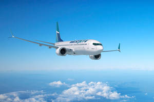 Hovering Westjet Airline Plane Wallpaper