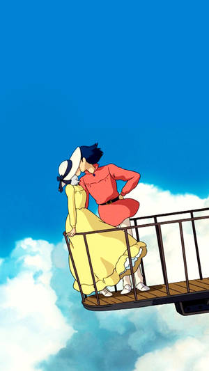 Howl Sophie Kiss Howl's Moving Castle Phone Wallpaper