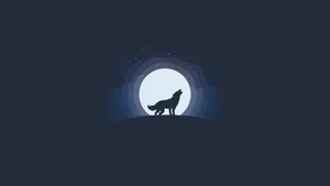 Howling Wolf Under A Glowing Moon Wallpaper