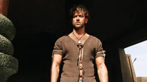 Hrithik Roshan Body In Brown Shirt Wallpaper