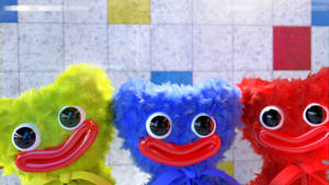 Huggy Wuggy Three Dolls Wallpaper