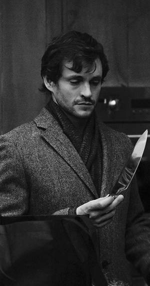 Hugh Dancy Grayscale Photography Wallpaper