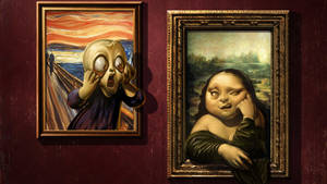 Humor Painting The Scream Wallpaper