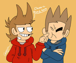 Humorous Illustration Of Eddsworld Casts Wallpaper