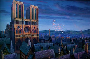 Hunchback Of Notre Dame Flying Birds Wallpaper