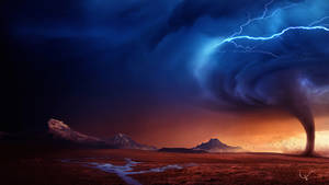 Hurricane In Desert Wallpaper