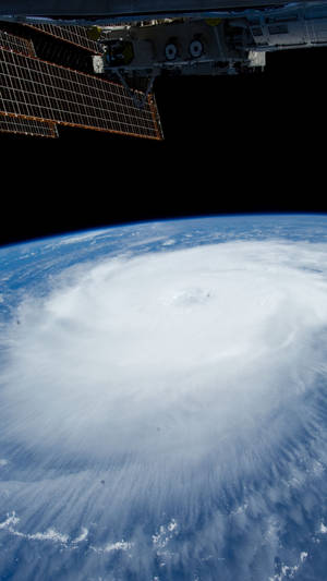 Hurricane With Satellite Monitor Wallpaper