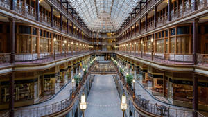 Hyatt Regency Cleveland Brown Lobby Wallpaper