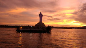 Hyderabad Sagar Lake Sunset Wallpaper