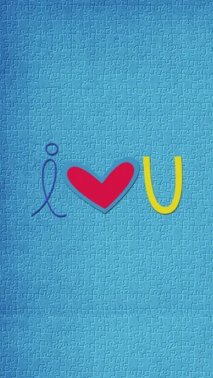 I Heart Pfp Blue Jigsaw Puzzle Wallpaper