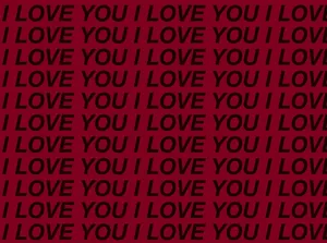 I Love You Red Pattern Wallpaper