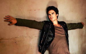 Ian Somerhalder Wall Pose Wallpaper